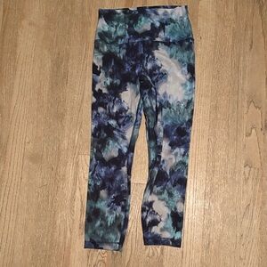 lululemon athletica Blue and Green Tie-Dye Leggings